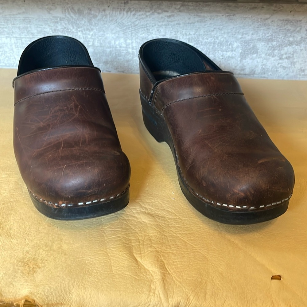 Chocolate brown Dansko clogs